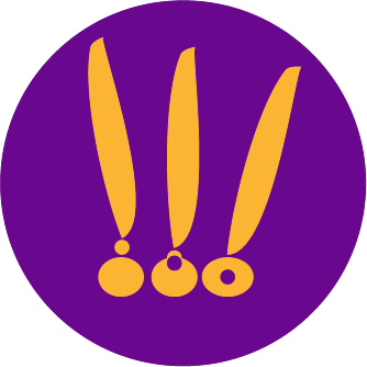 Icone, trois points d'exclamations orangés